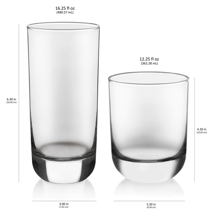 Libbey Polaris 16Piece Tumbler and Rocks Glass Set & Reviews Wayfair